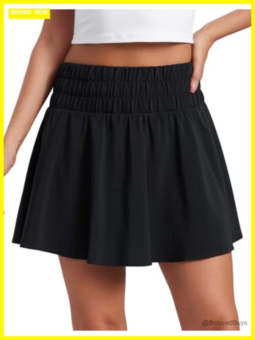 High Waisted Tennis Skirt with Built-in Shorts and Pockets
